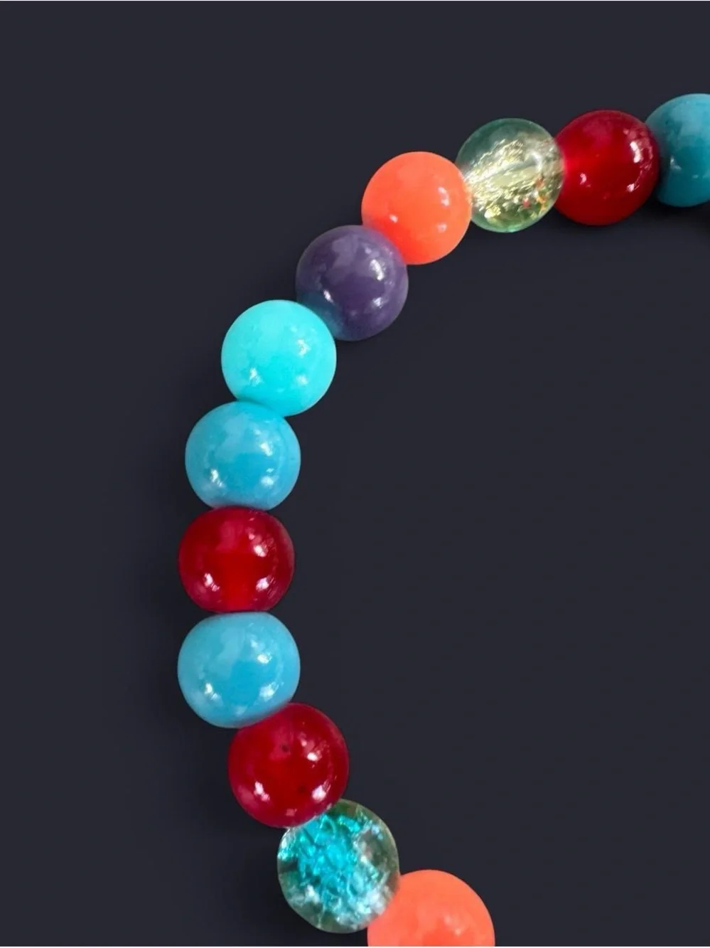 Tangerine Rush Glass Bead Bracelet